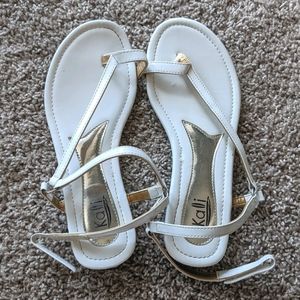 White Strappy Sandals Size 8